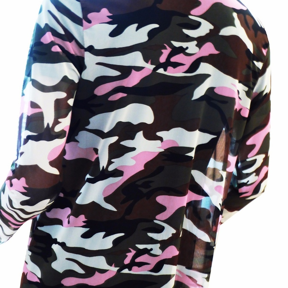 Funfash pink camo beach kimono